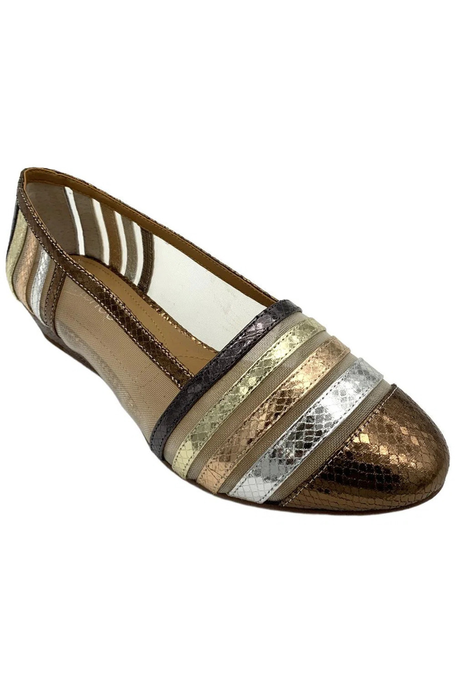 J. Renee Women's Melodee Wedge Flats Metallic Snake - Medium